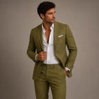 Men's Slim-Fit Two-Piece Business Suit – Blazer and Trousers