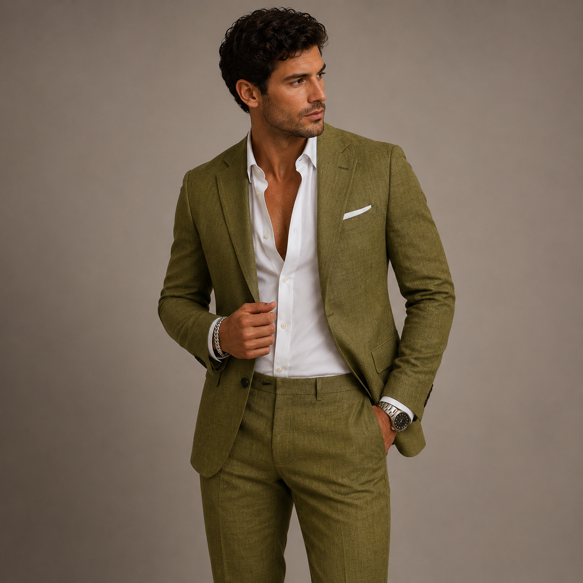 Men's Slim-Fit Two-Piece Business Suit – Blazer and Trousers