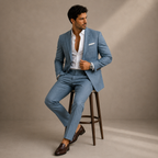 Men's Slim-Fit Two-Piece Business Suit – Blazer and Trousers