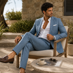 Men's Slim-Fit Two-Piece Business Suit – Blazer and Trousers
