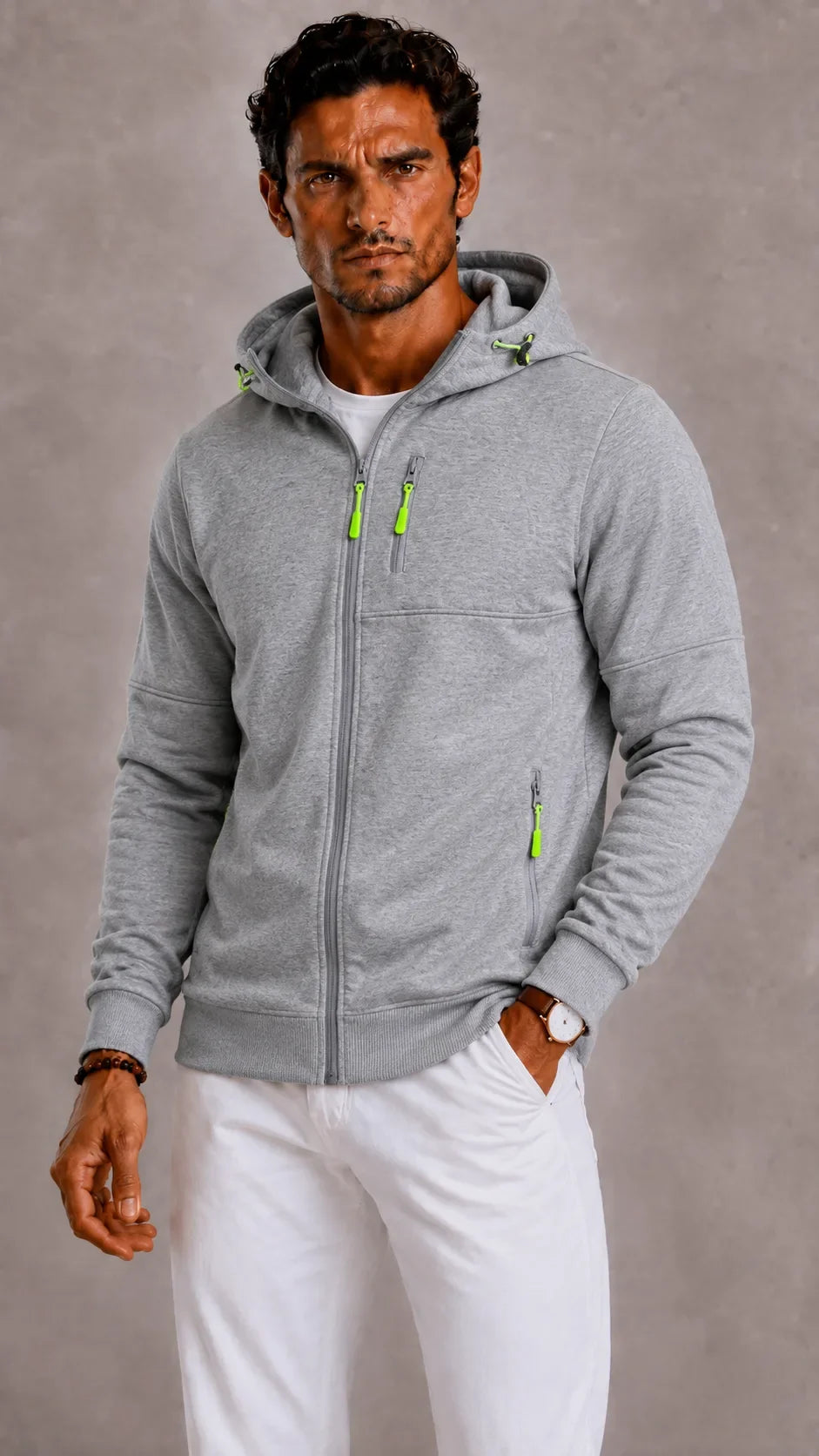 Men's Hoodie with Zip and Hood – Style 2