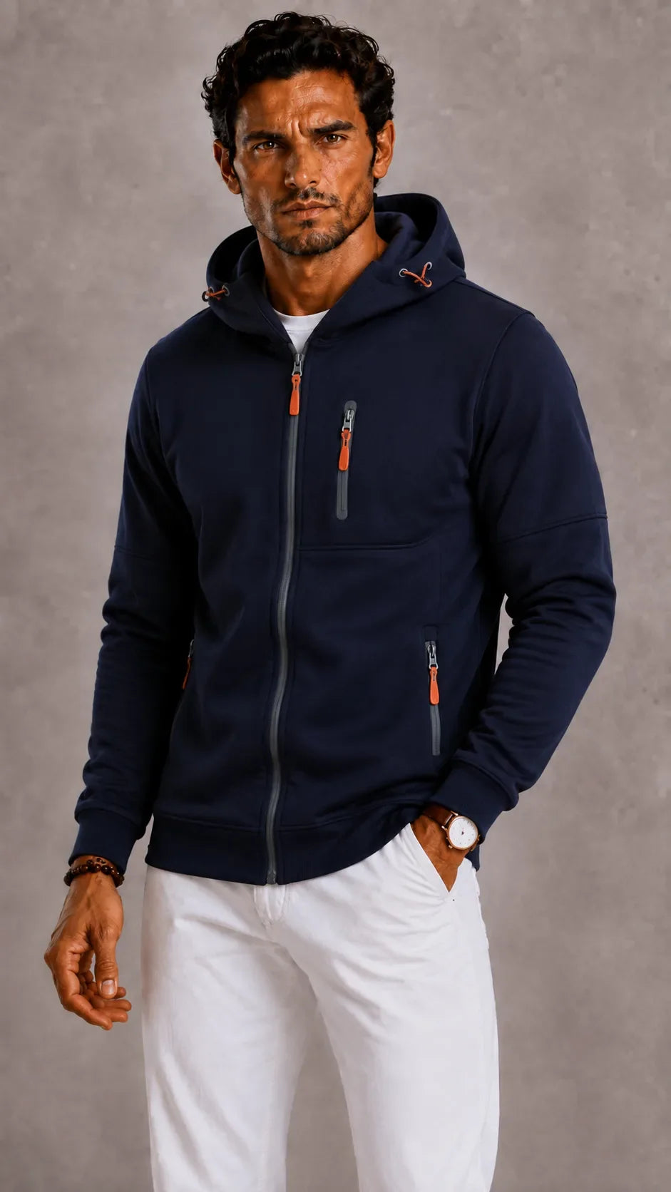 Men's Hoodie with Zip and Hood – Style 2