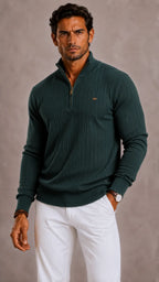 Men's Zip-up Jumper with High Collar – Style 2