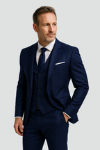 Men's Three-Piece Slim-Fit Formal Suit – Blazer, Waistcoat and Trousers