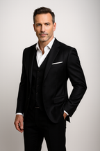 Men's Three-Piece Slim-Fit Formal Suit – Blazer, Waistcoat and Trousers