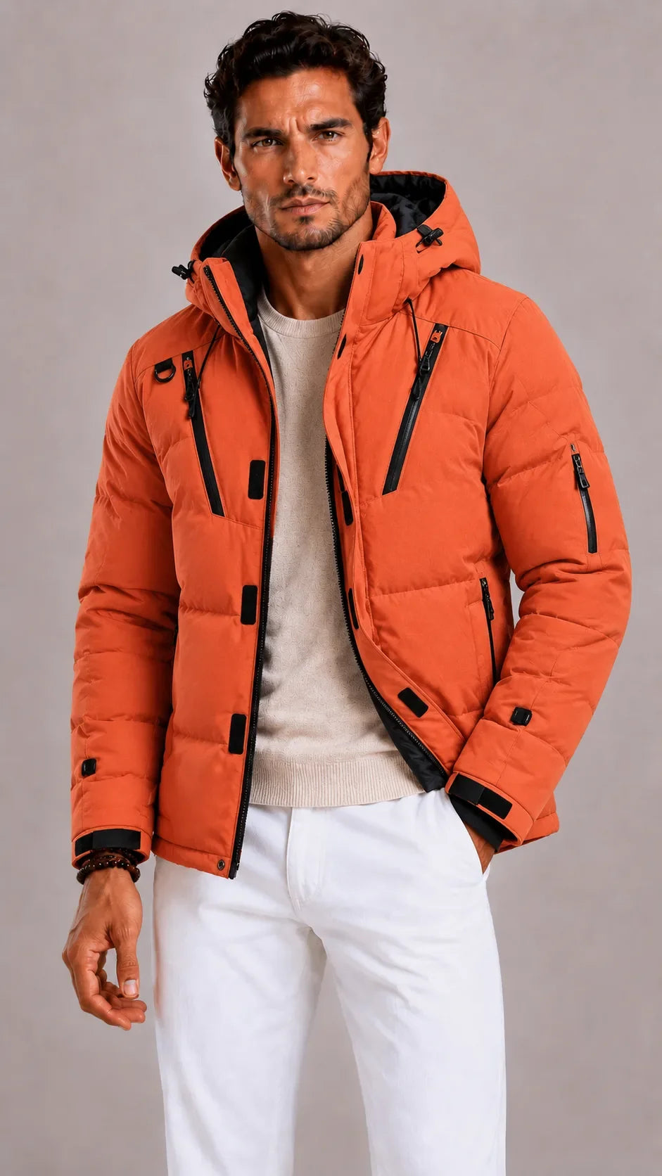Men's Puffer Jacket with Hood – Style 4