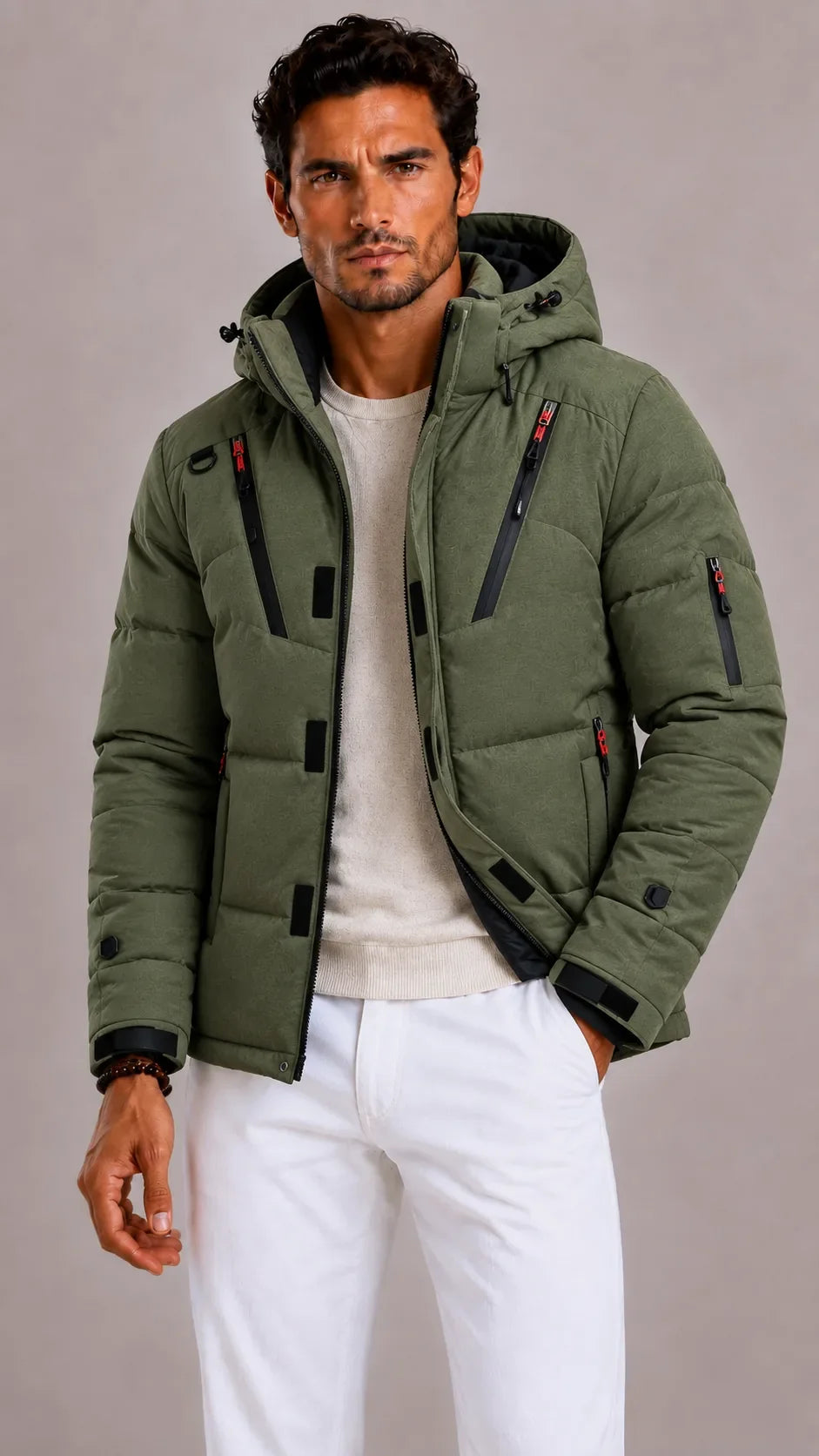 Men's Puffer Jacket with Hood – Style 4