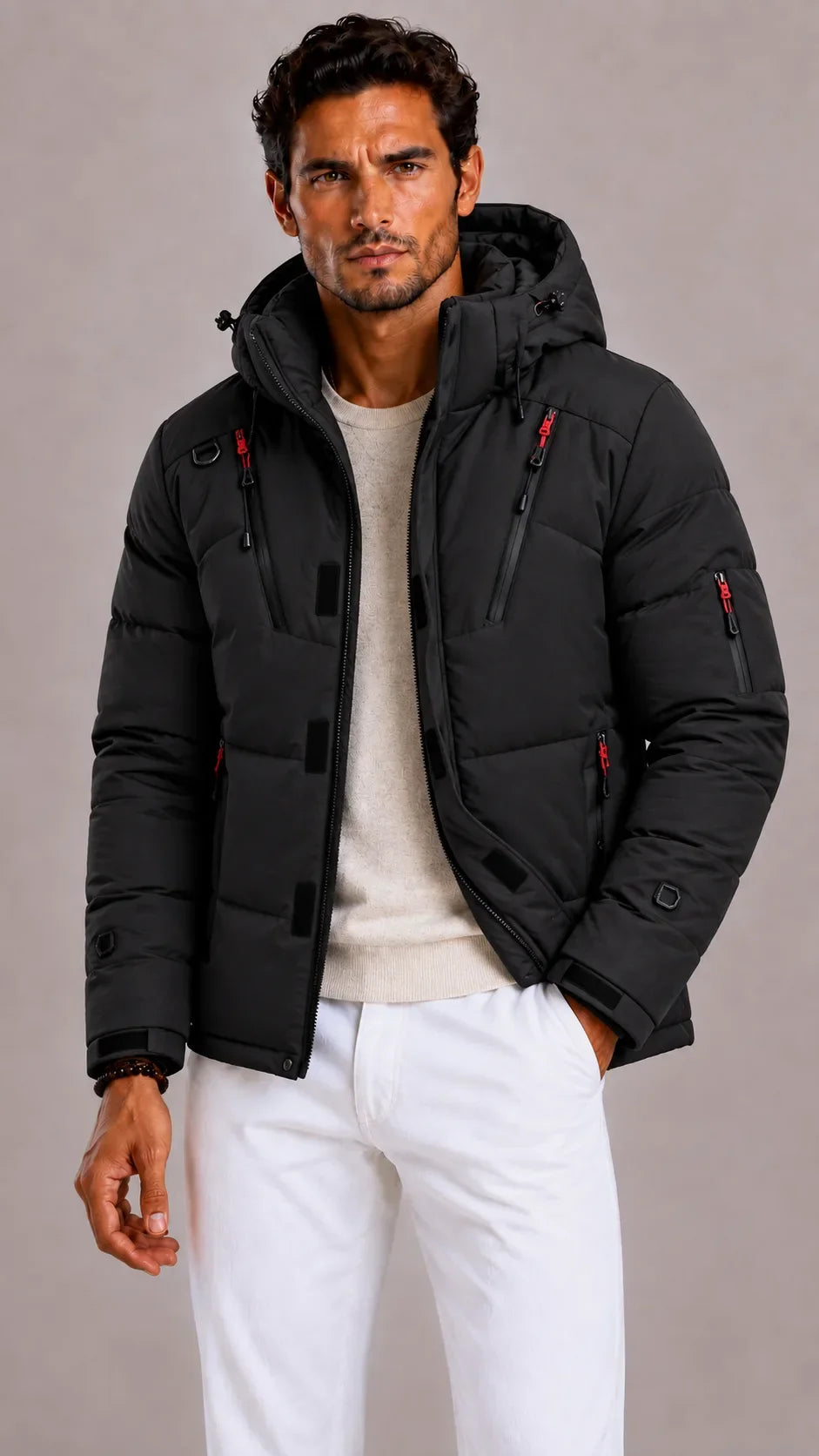 Men's Puffer Jacket with Hood – Style 4