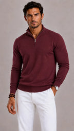 Men's Zip-up Jumper with Mock Neck – Style 2