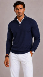 Men's Zip-up Jumper with Mock Neck – Style 2