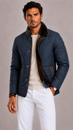 Men's Puffer Jacket with Quilted Finish