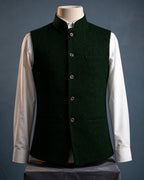 Men's Mandarin-Collar Waistcoat – Four-Button Front