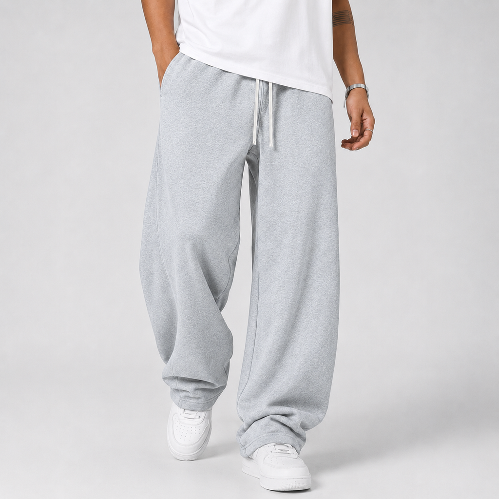 Men's Knit Jogger Trousers – Drawstring Waist, Straight Cut