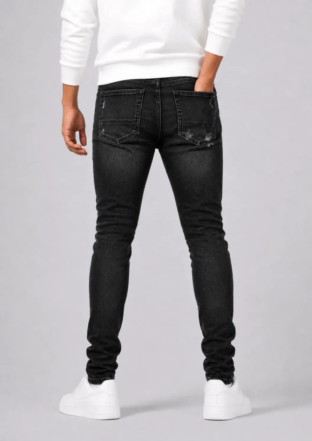 Men's Slim-fit Jeans with Ripped Details