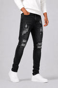 Men's Slim-fit Jeans with Ripped Details