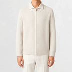 Men's Cardigan with Zip and Textured Knit