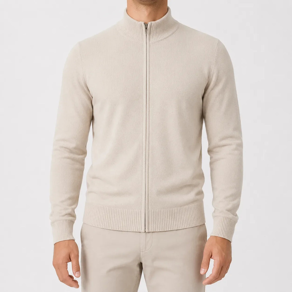 Men's Cardigan with Stand Collar