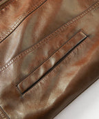 Men's Leather-look Jacket with Shearling-style Collar