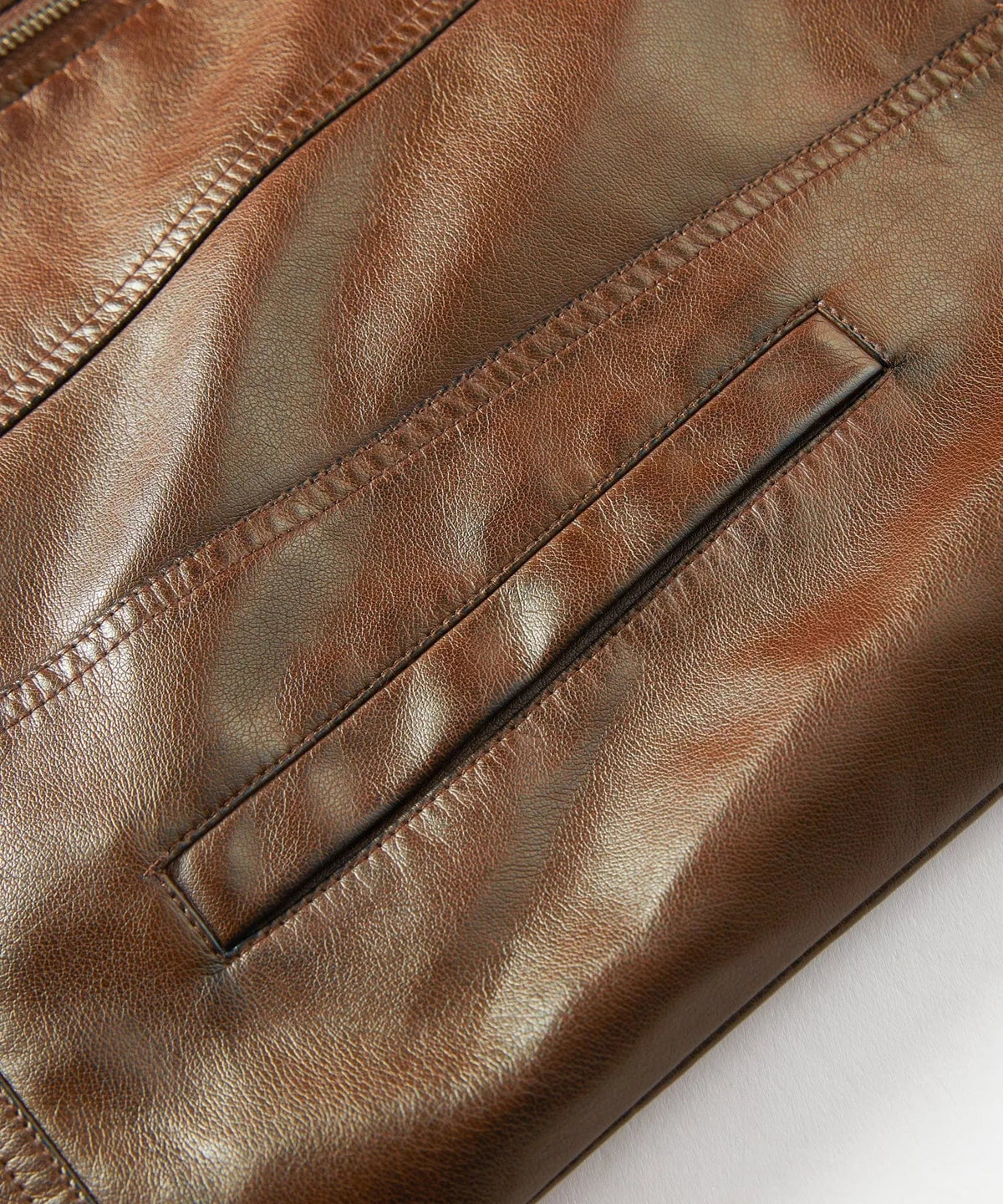 Men's Leather-look Jacket with Shearling-style Collar