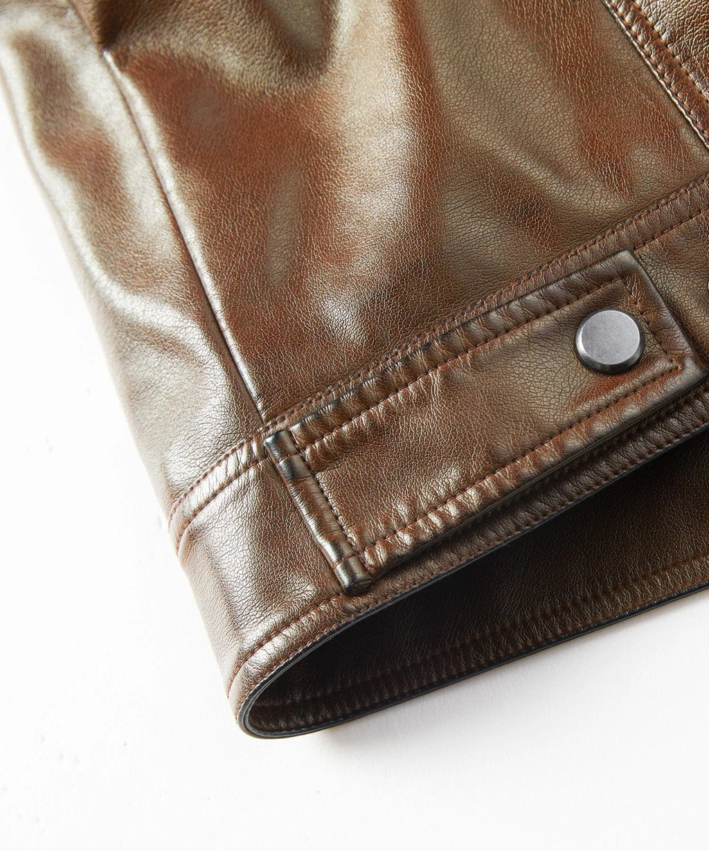 Men's Leather-look Jacket with Shearling-style Collar
