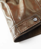 Men's Leather-look Jacket with Shearling-style Collar