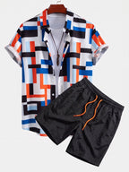 Men's Printed Shirt and Swim Shorts Co-Ord
