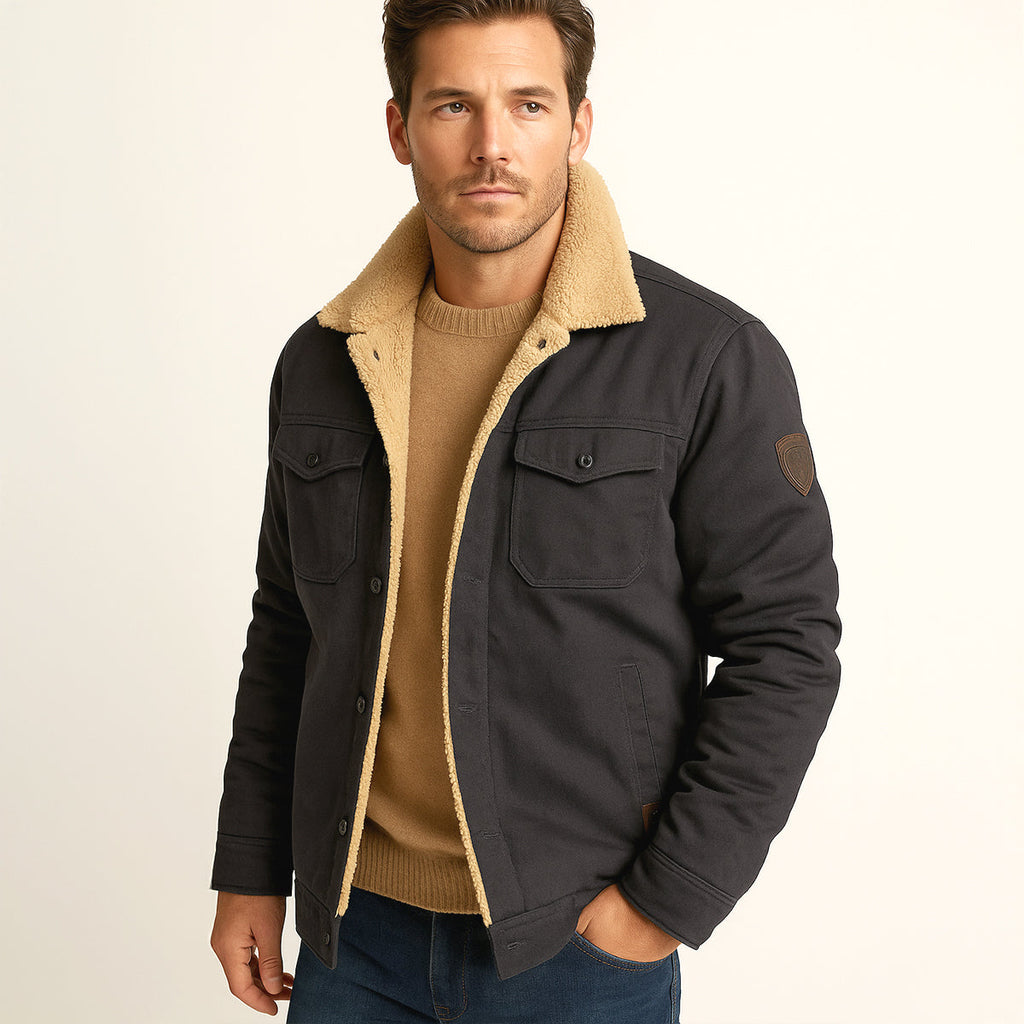 Men's Fleece-Lined Winter Coat – Button Front, Five Colours