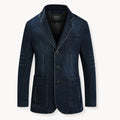 Men's Denim Blazer – Tailored Three-Button Jacket with Patch Pockets