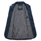 Men's Denim Blazer – Tailored Three-Button Jacket with Patch Pockets
