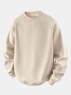 Men's Waffle Textured Crew Neck Sweatshirt