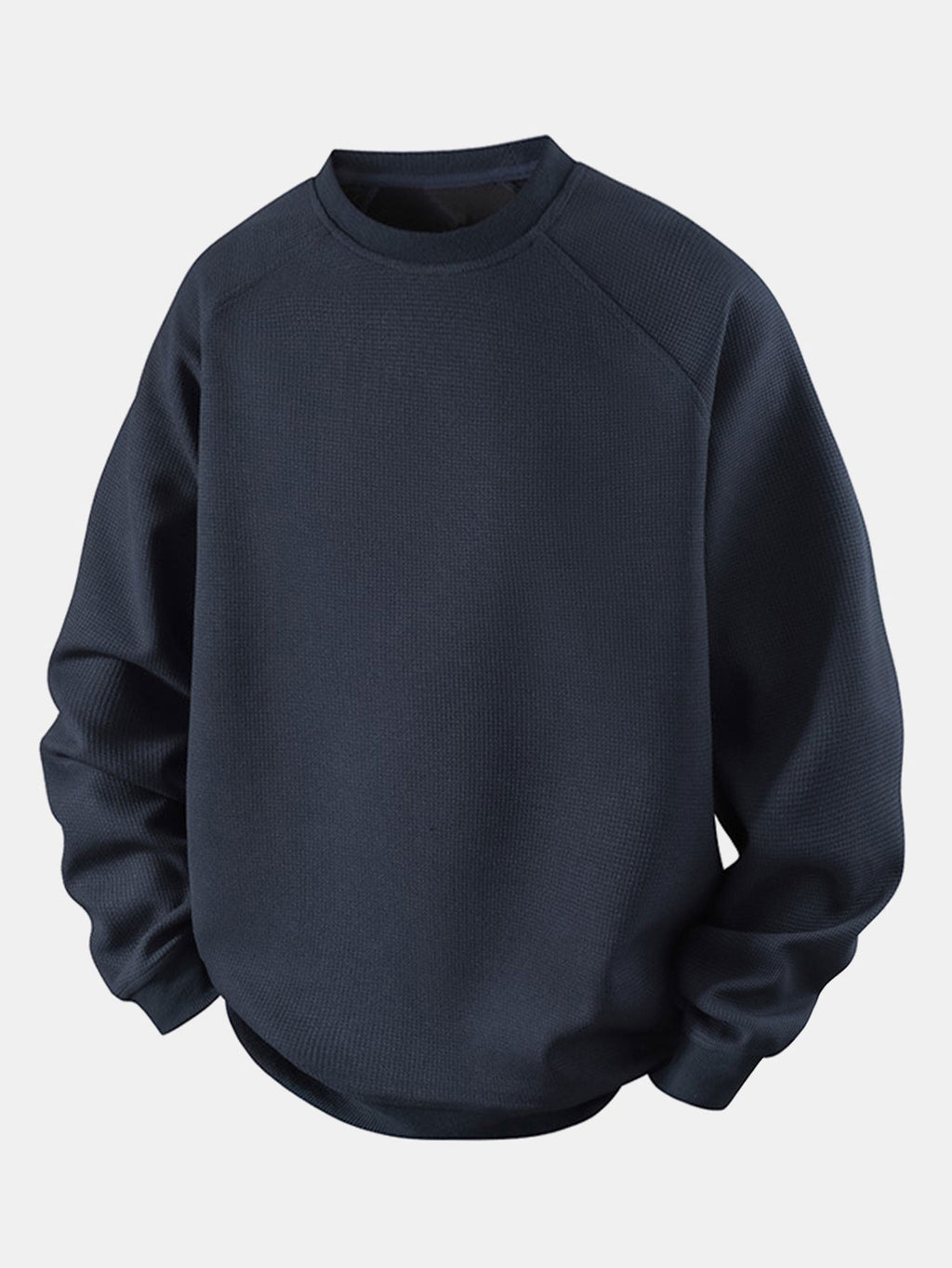 Men's Waffle Textured Crew Neck Sweatshirt