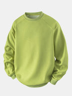 Men's Waffle Textured Crew Neck Sweatshirt