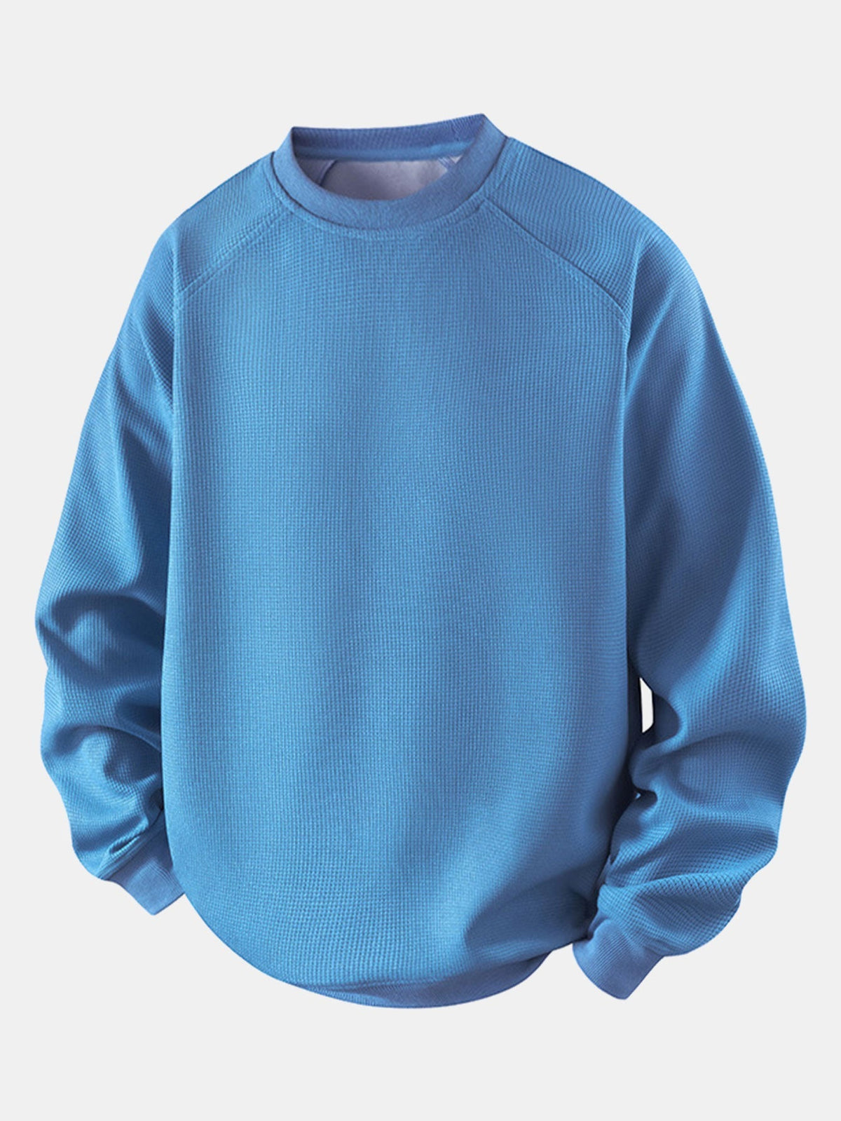 Men's Waffle Textured Crew Neck Sweatshirt
