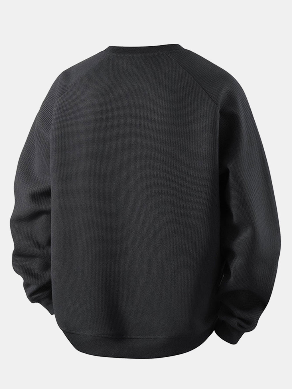 Men's Waffle Textured Crew Neck Sweatshirt