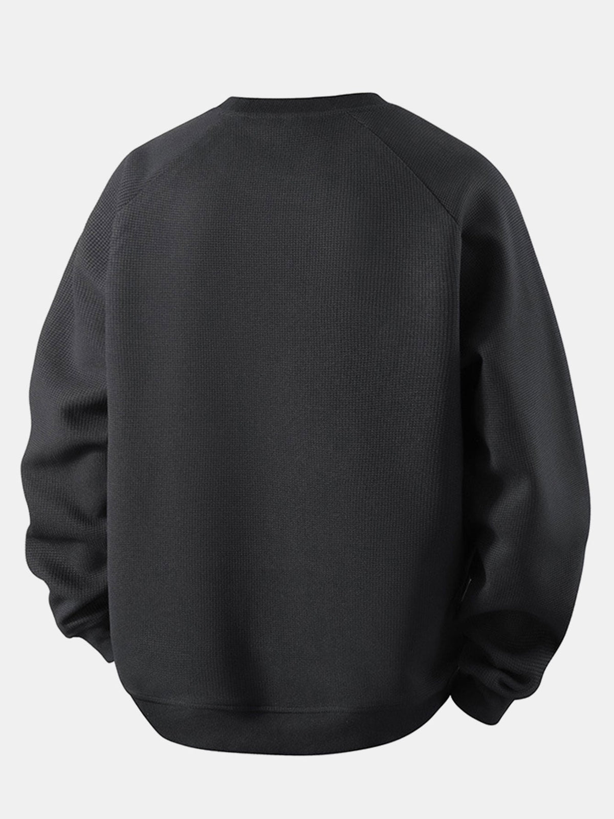 Men's Waffle Textured Crew Neck Sweatshirt