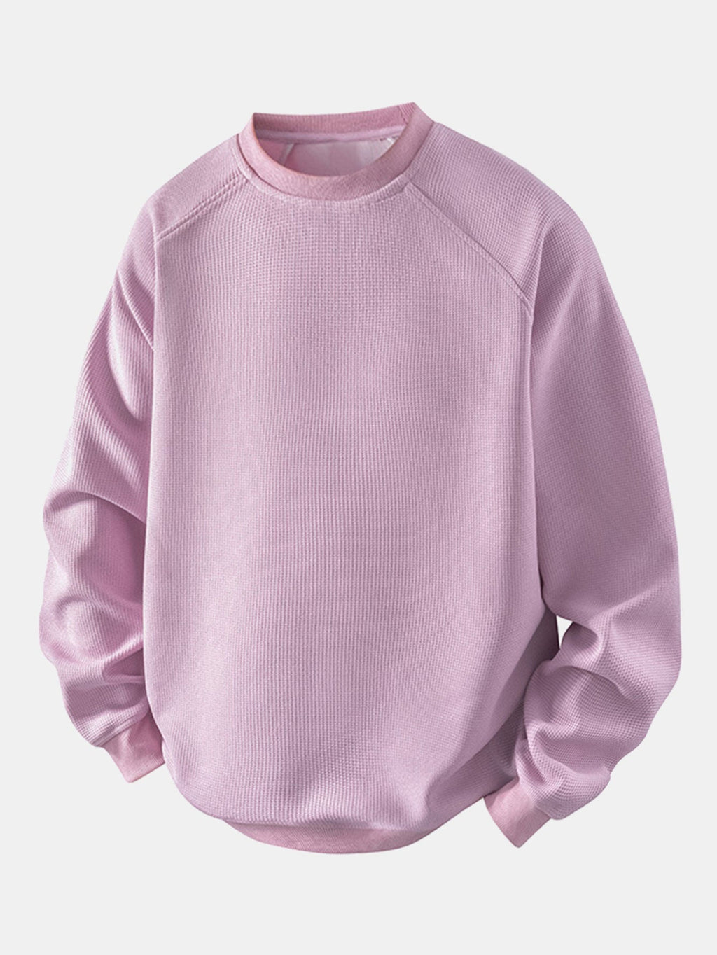 Men's Waffle Textured Crew Neck Sweatshirt