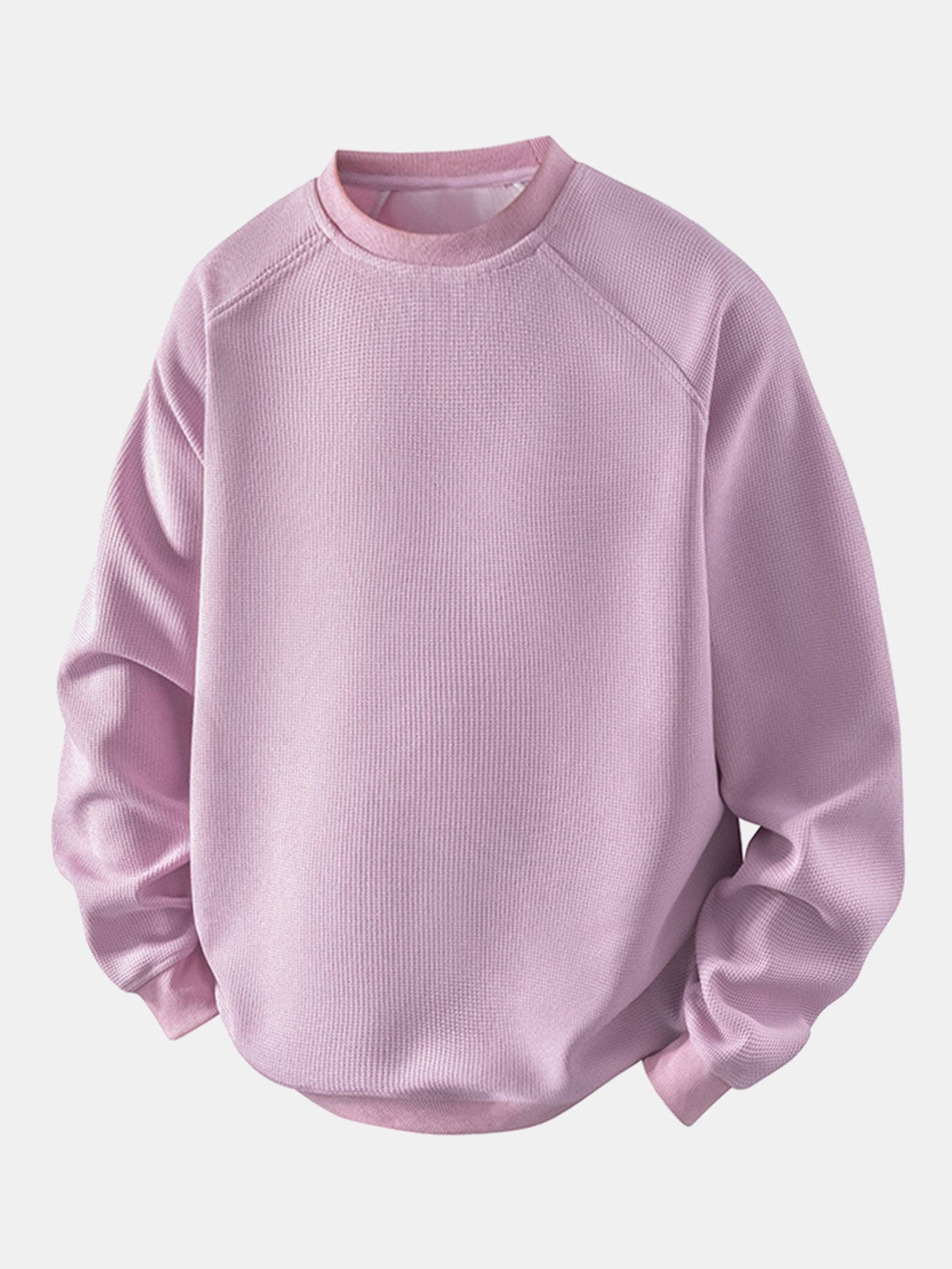 Men's Waffle Textured Crew Neck Sweatshirt