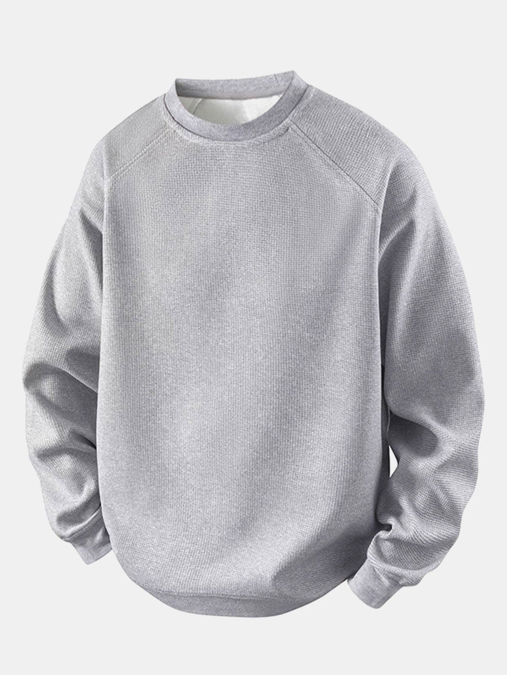 Men's Waffle Textured Crew Neck Sweatshirt