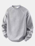 Men's Waffle Textured Crew Neck Sweatshirt