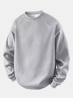 Men's Waffle Textured Crew Neck Sweatshirt