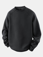 Men's Waffle Textured Crew Neck Sweatshirt