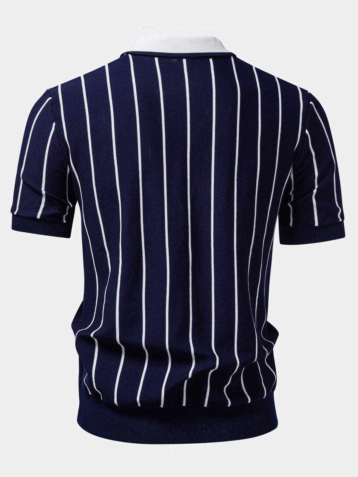 Men's Knitted Button-Up Shirt and Straight-Leg Trousers Set