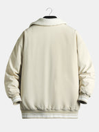 Men's Teddy-Lined Baseball Bomber Jacket