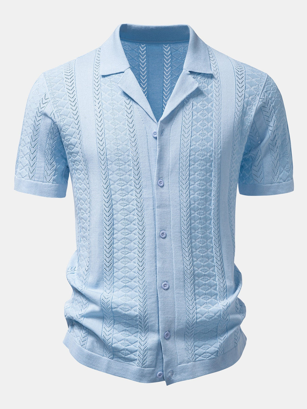 Men's Viscose Open-Knit Shirt and Crinkle Trousers