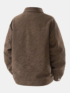 Men's Textured Utility Jacket – Vintage-Inspired Button-Up Casual Outerwear