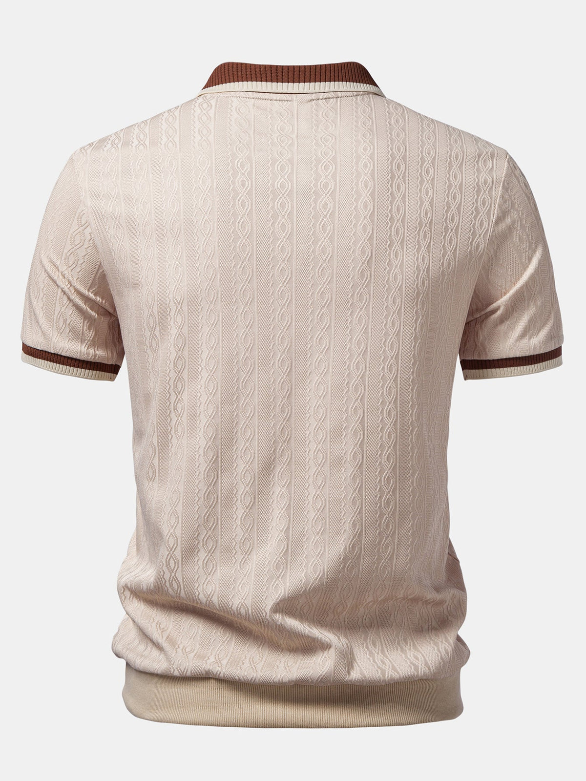 Men's Twisted Jacquard Quarter-Zip Knit Polo