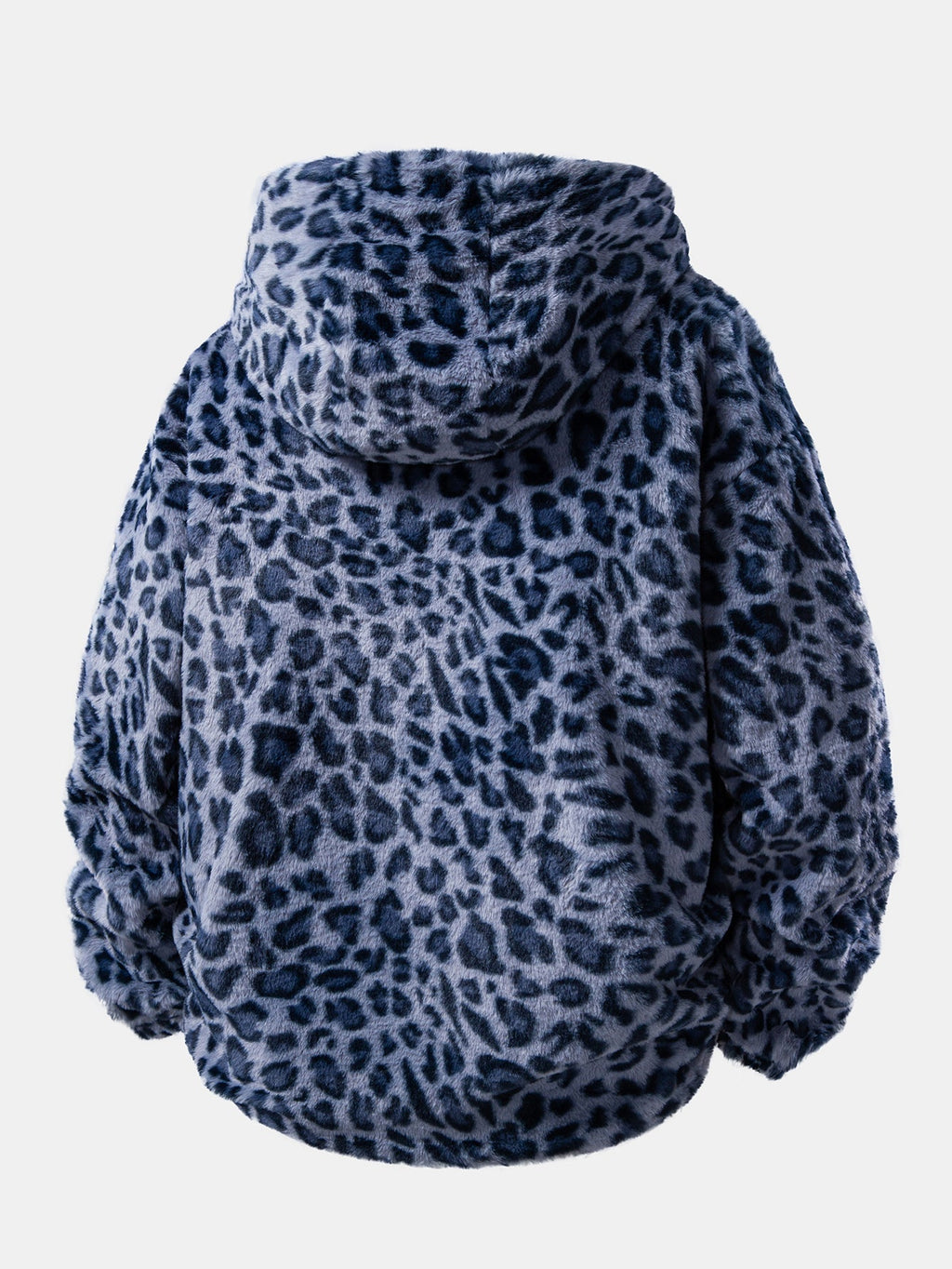Men's Plush Faux Fur Hooded Zip-Up Jacket