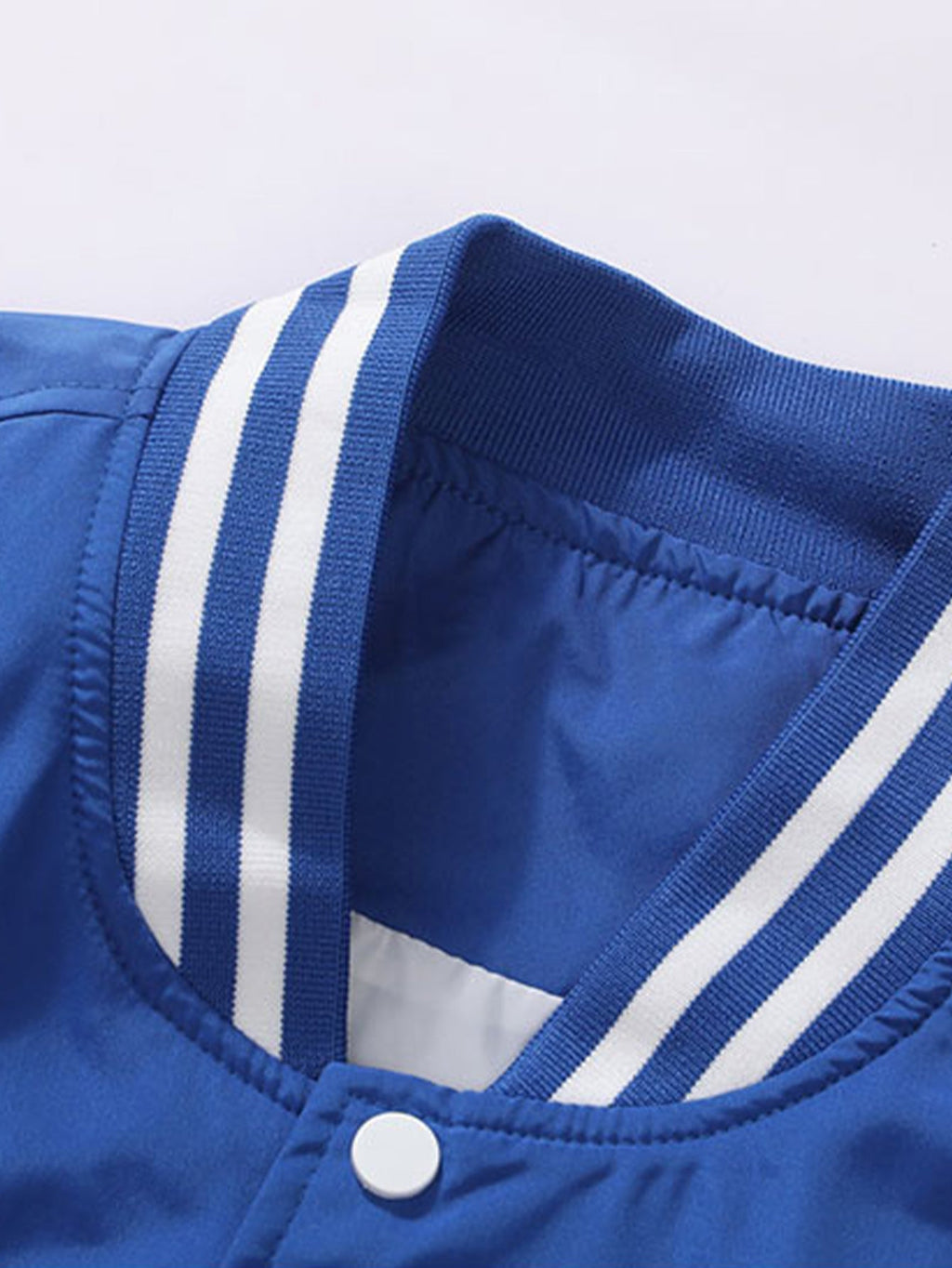 Men's Embroidered Varsity Bomber Jacket with Ribbed Trims
