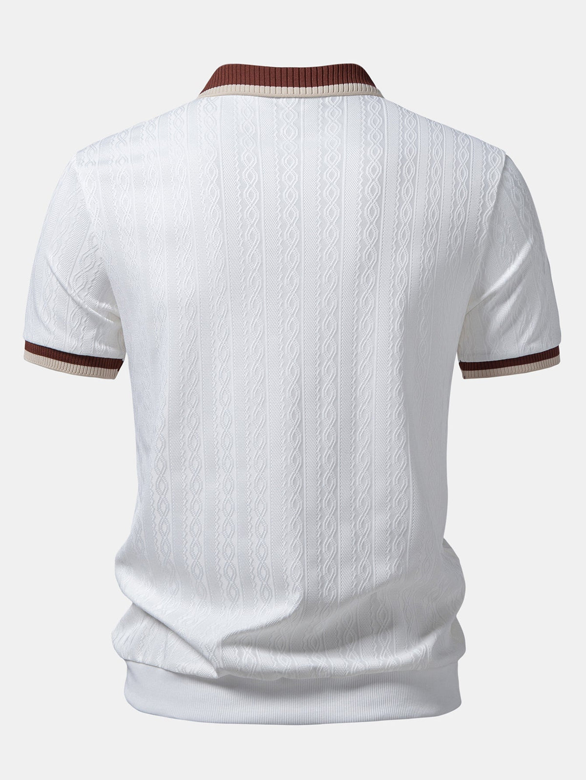Men's Twisted Jacquard Quarter-Zip Knit Polo