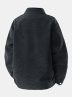 Men's Textured Utility Jacket – Vintage-Inspired Button-Up Casual Outerwear